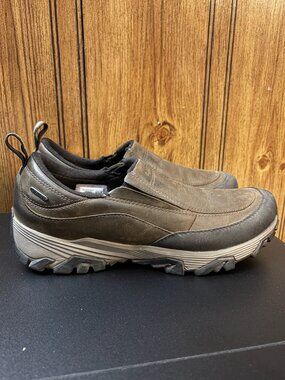 Merrell Men's Coldpack Ice+ Moc Waterproof Leather Shoes Brown Size 10